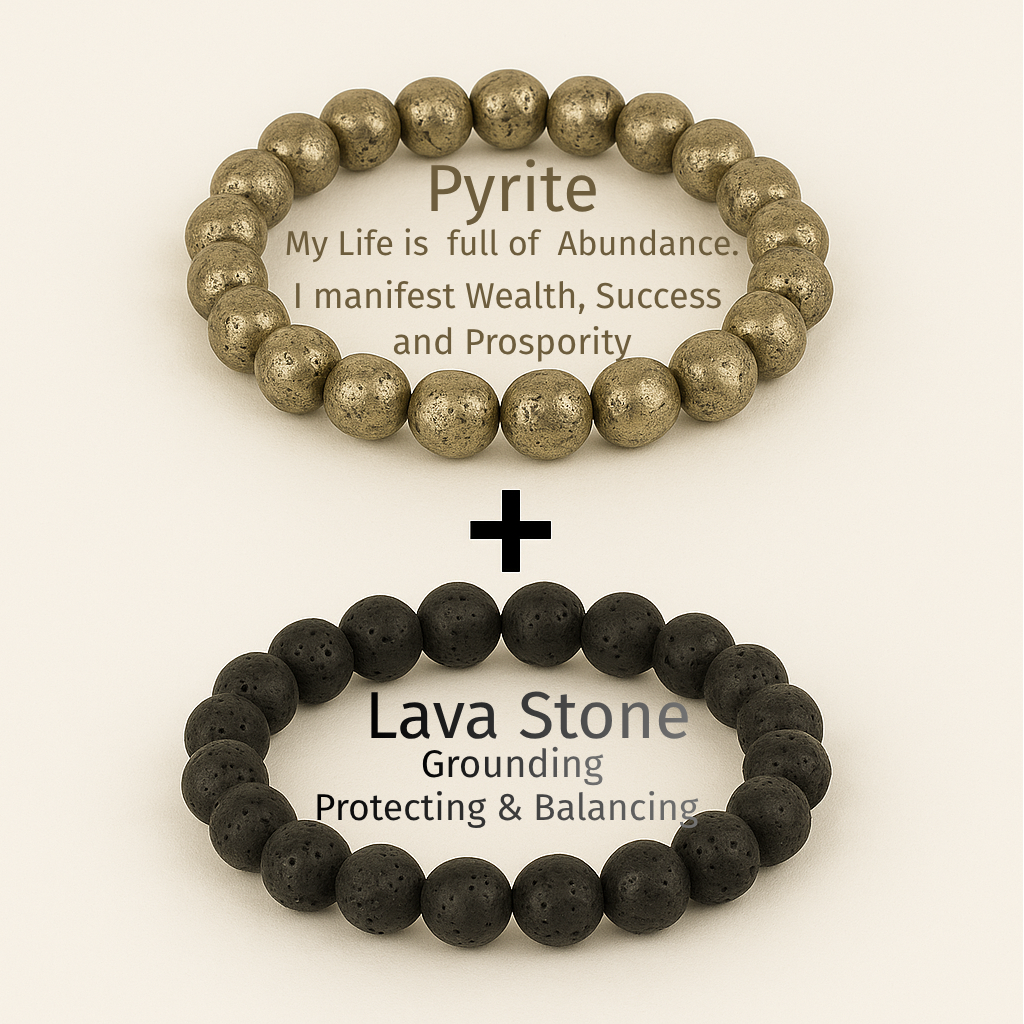 Black Friday Exclusive! Pyrite & Lava Stone Combo - Attract Wealth for ₹990