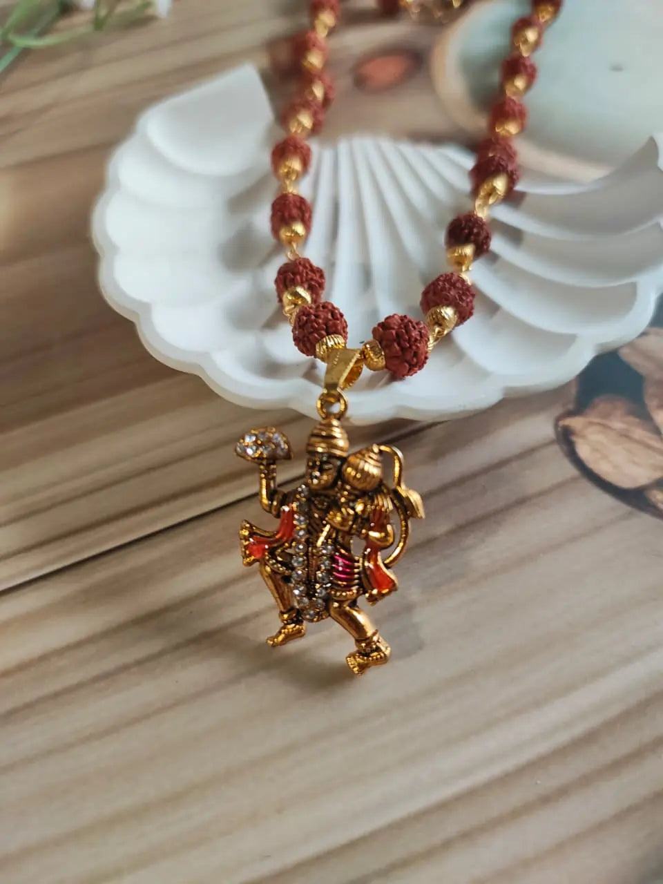 Sankat Mochan Gold-Plated Rudraksha Mala