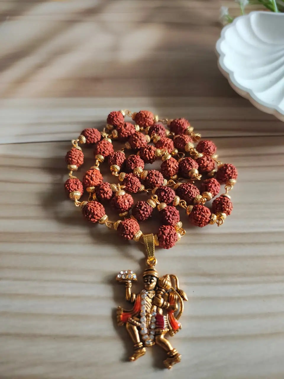 Sankat Mochan Gold-Plated Rudraksha Mala