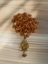 Gold-Plated Om Trishul Rudraksha Mala