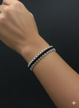 Karungali Ebony Wood Bracelet with Silver-Plated Finish