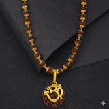 Gold-Plated Om Rudraksha Mala