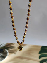 Gold-Plated Om Rudraksha Mala