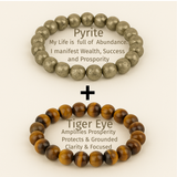 Black Friday Exclusive! Pyrite & Tiger Eye Stone Combo - Attract Wealth for ₹990