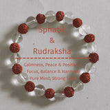 🔱✨ Spiritual Harmony Bracelet – Sphatik & Rudraksha Fusion ✨