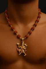 Sankat Mochan Gold-Plated Rudraksha Mala