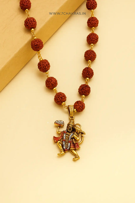 Sankat Mochan Gold-Plated Rudraksha Mala
