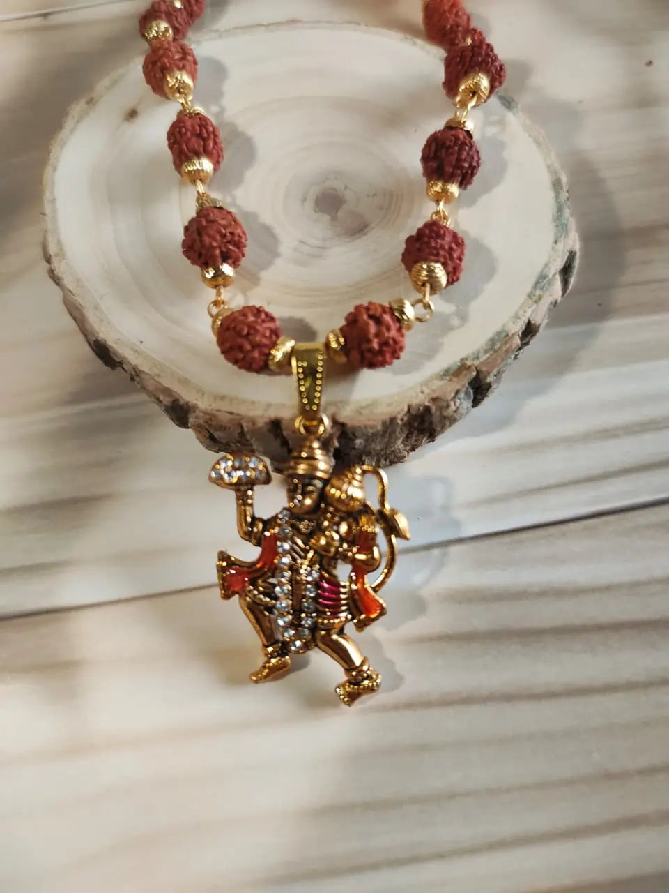 Sankat Mochan Gold-Plated Rudraksha Mala