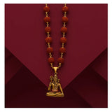 Authentic Rudraksha Mala with Gold-Plated Shivji Pendant