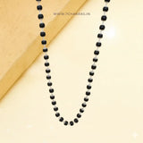 Natural Ebony (Karungali) Mala Necklace with Silver Plating