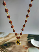 Gold Plated Shree Om Rudraksha Mala