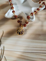 Gold Plated Shree Om Rudraksha Mala